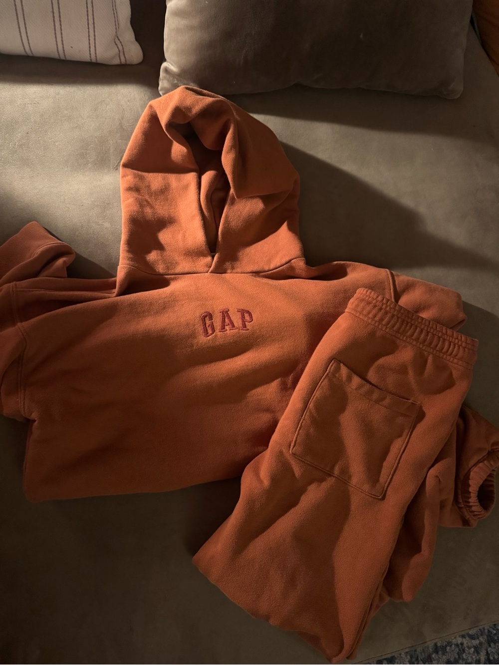 GAP Kids XXL Burnt Orange Hoodie and Sweatpants Set